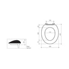 Caroma Caravelle Care Single Flap Toilet Seat Sorrento Blue Specification