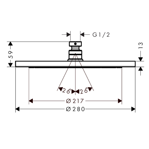 Hansgrohe Croma Overhead Shower 280 1jet EcoSmart - Matte White - 26221700