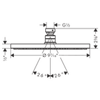 Hansgrohe Raindance S 240 1jet PowderRain Overhead Shower - Chrome - 27624001