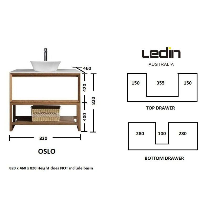 Ledin Oslo with Solid Surface Benchtop- specification