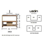 Ledin Oslo with Solid Surface Benchtop- specification