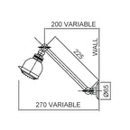 Flexispray Bermuda Hi Rise Shower 3 Function - Chrome - Specification