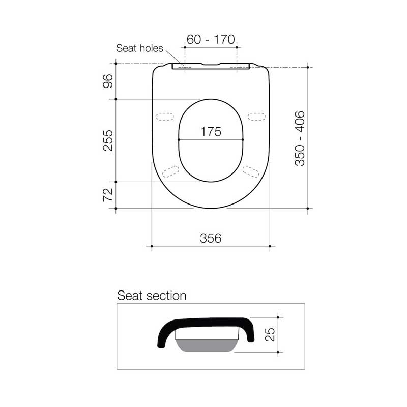 Caroma Liano Junior Toilet Seat Single Flap Specification