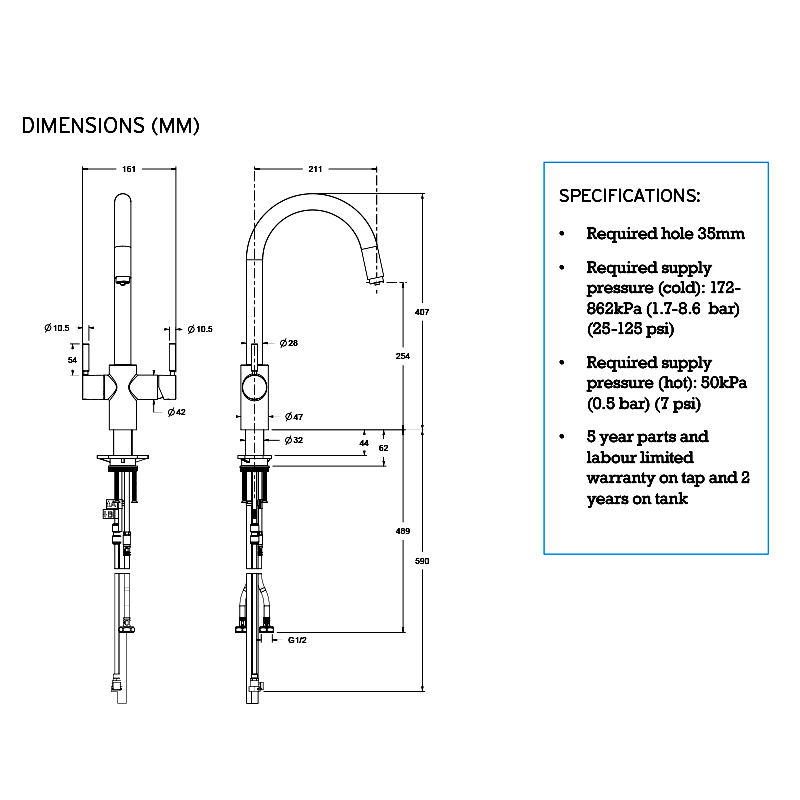 InSinkErator 3003JBR Multitap J-Shape Tap - Brushed Nickel