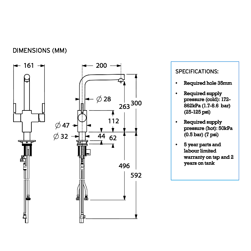 InSinkErator 3003LBR Multitap L-Shape Tap - Brushed Nickel