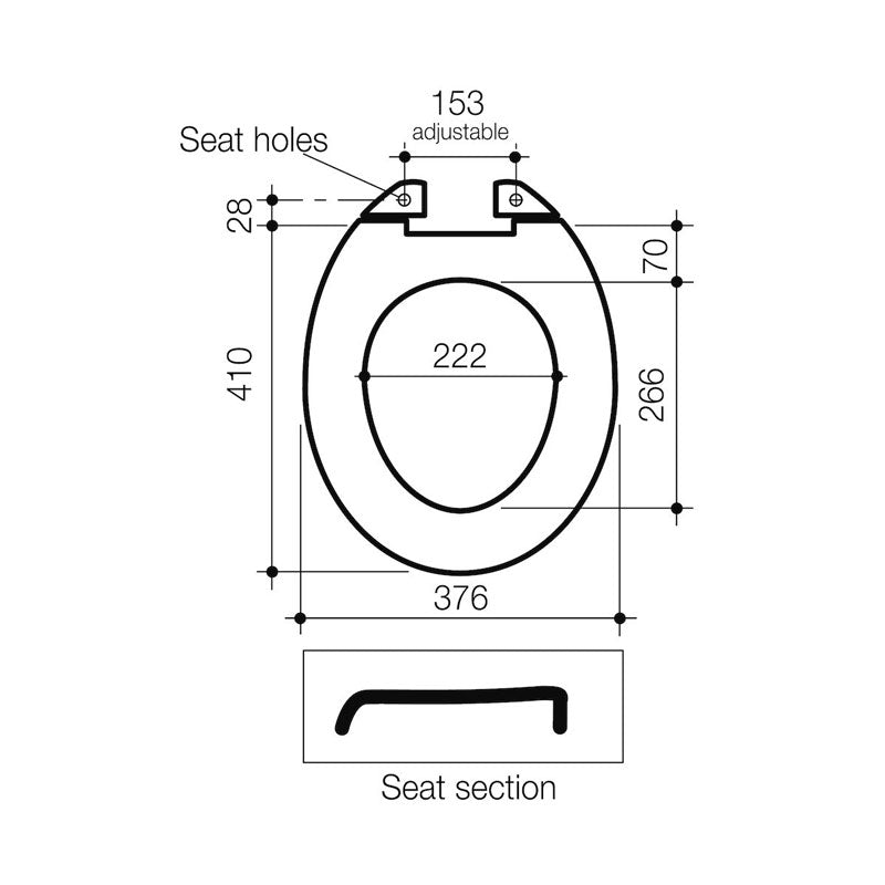 Caroma Standard Seat Black Specification