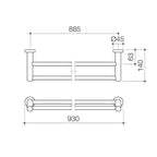Caroma Cosmo Metal Double Towel Rail 930mm