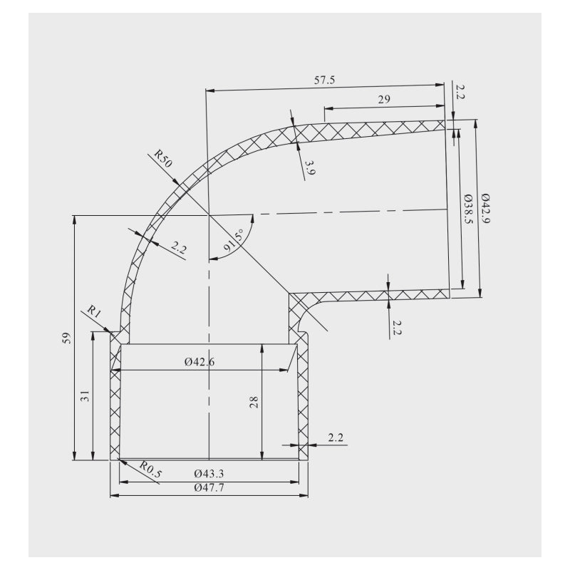 Bounty Brassware Elbow 88 M/F Bend 40 Socket Size -  Specification