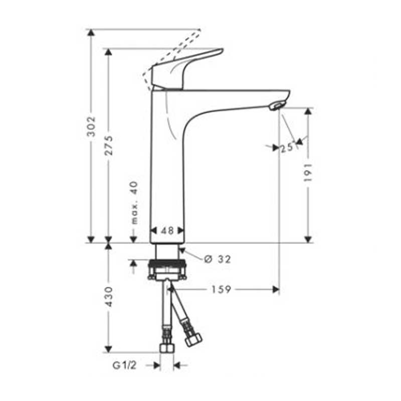 Hansgrohe Focus Single Lever Basin Mixer 190