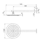 Phoenix Vivid Slimline SS 316 Shower Arm and Rose - Specification