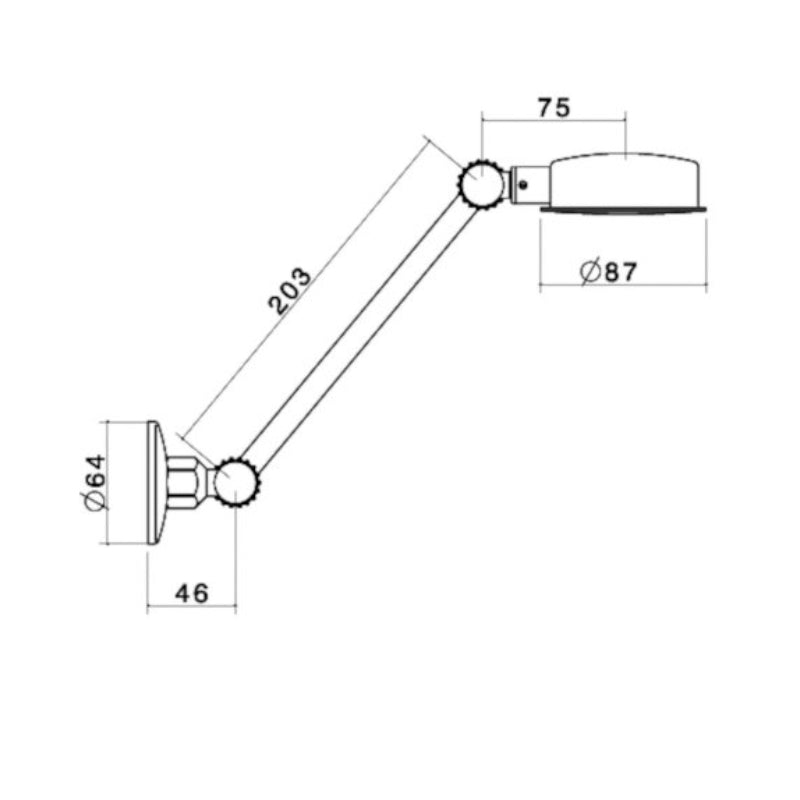 Dorf Stayfast Adjustable Wall Shower - Chrome