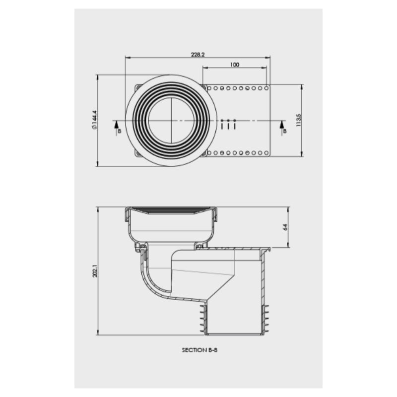 Bounty Brassware 100mm Extenda Pan 0-100mm Offset w/ Flexi Fin Connection XP 100 - Specification