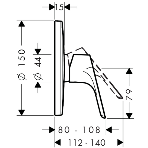 Hansgrohe Decor Shower Mixer with In-Wall Body - Brushed Black Chrome - 31965343 + 13620180