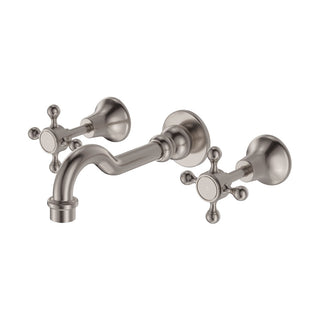 Fienza Lillian Basin/Bath Wall Tap Set - Brushed Nickel - 336102BN