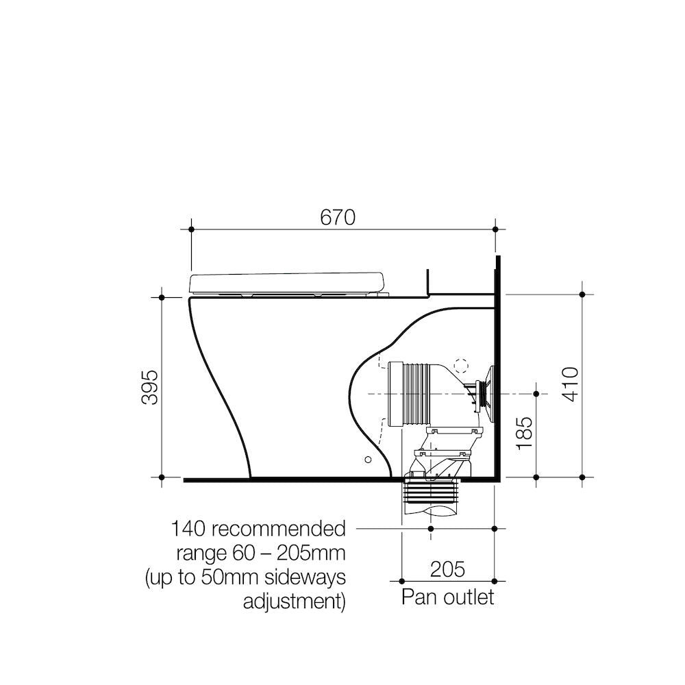 Caroma Luna Cleanflush Wall Faced CC Pan Only - 844805W