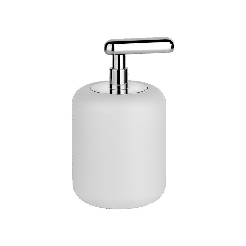 Gessi Goccia Standing Soap Dispenser with White Gres Glass