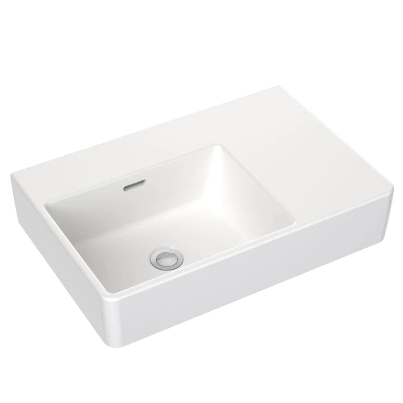 CLARK Square Wall Basin Right Hand Shelf 600mm