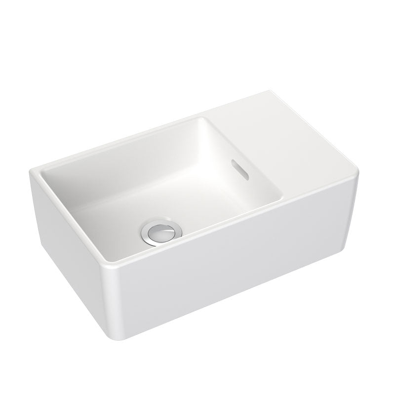 CLARK Square Hand Wall Basin - 1 Tap Hole - Gloss White
