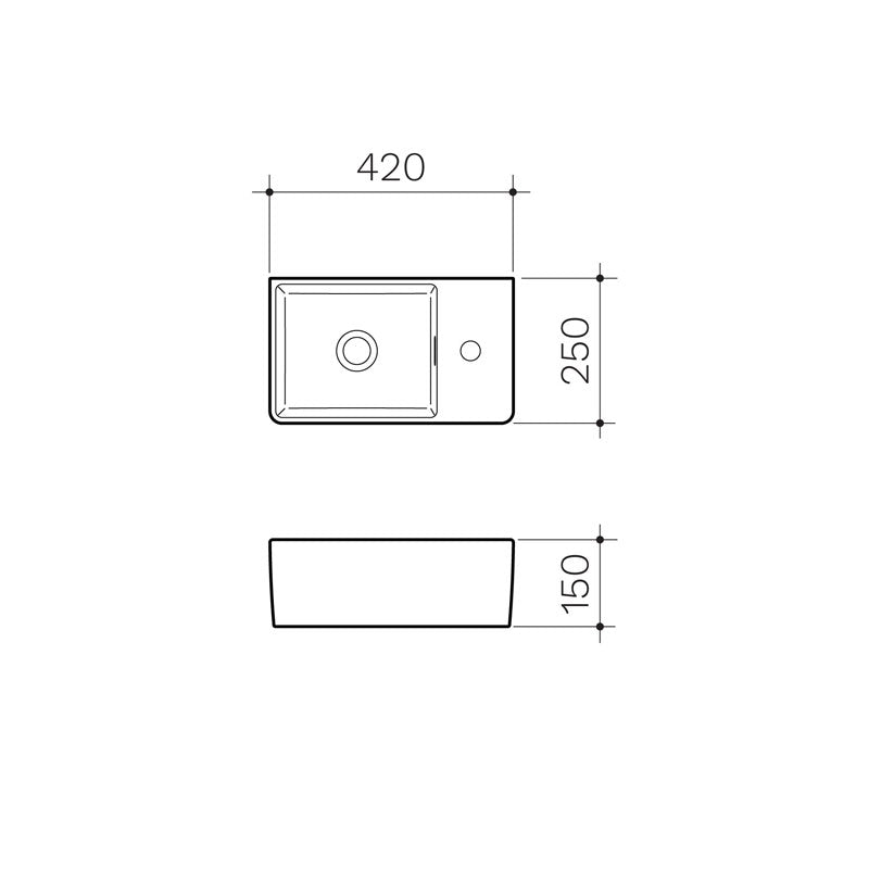 CLARK Square Hand Wall Basin Specification