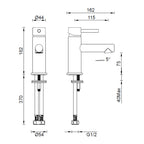 Abey Lucia Basin Mixer - Chrome Specification