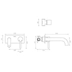 Gareth Ashton Lucia Square Wall Basin Set - Brushed Nickel Specification