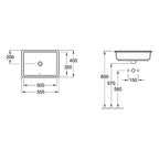 Villeroy & Boch Architectura 495 Rectangular Under Counter Basin specifications