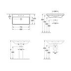 Villeroy & Boch Avento 800 Wall Basin 1 Tap Hole specifications
