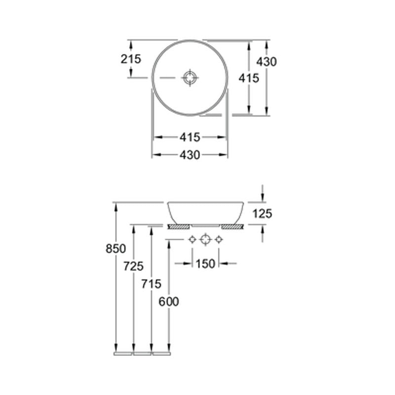 Villeroy & Boch Artis Above Counter Round Basin specifications
