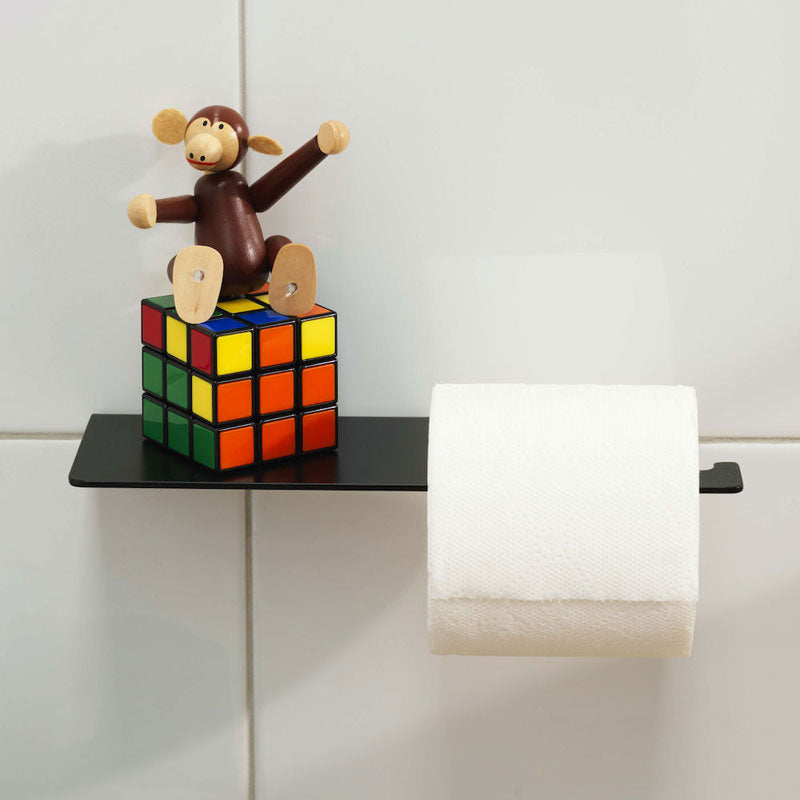 Clark Square Toilet Roll Holder with Shelf