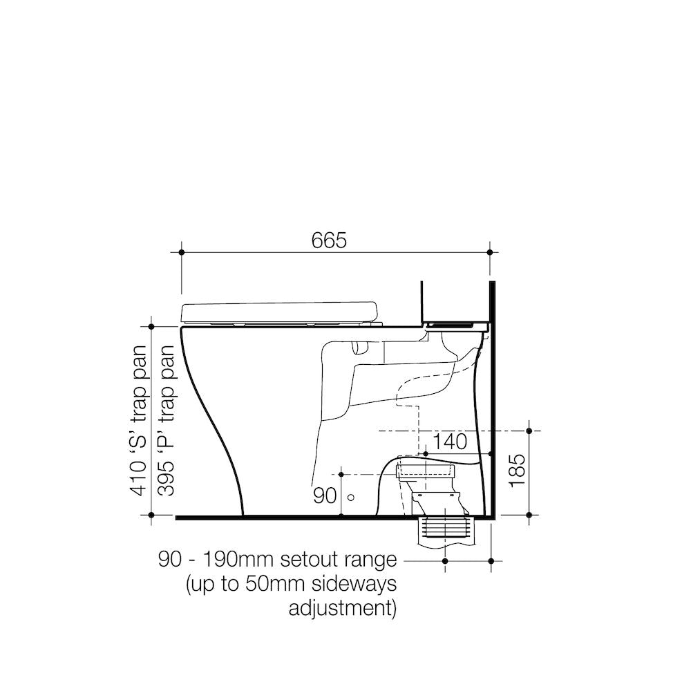 Caroma Luna Cleanflush Close Coupled P-Trap Pan Only - 844755W