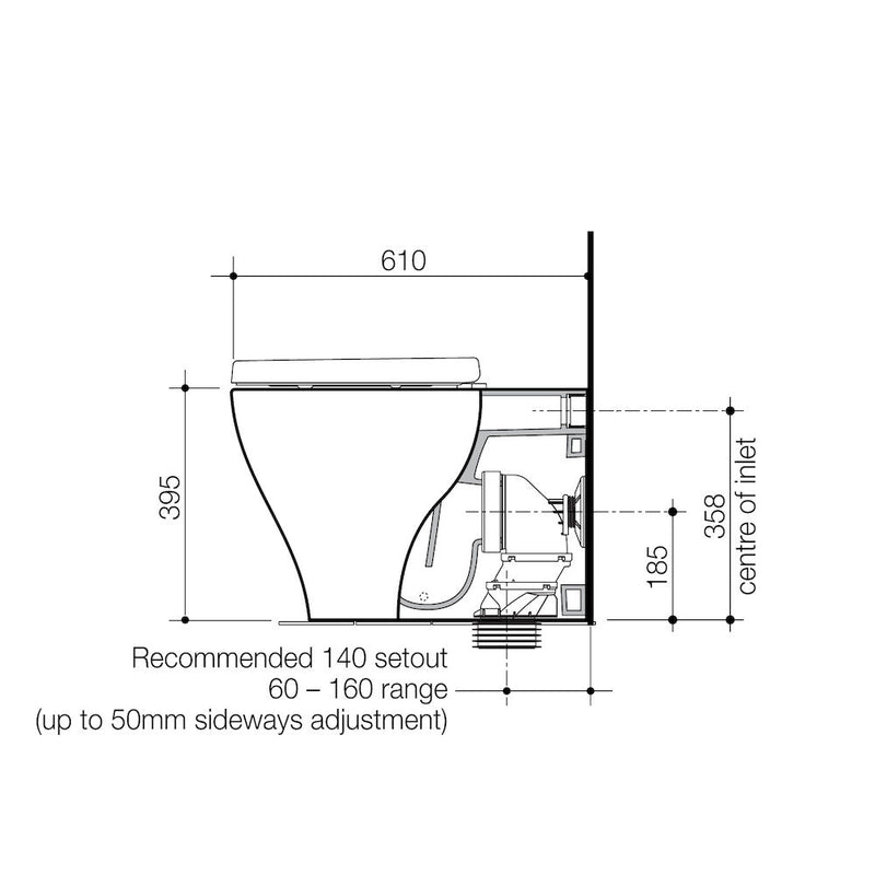 Caroma Luna Cleanflush Wall Faced BI Pan Only