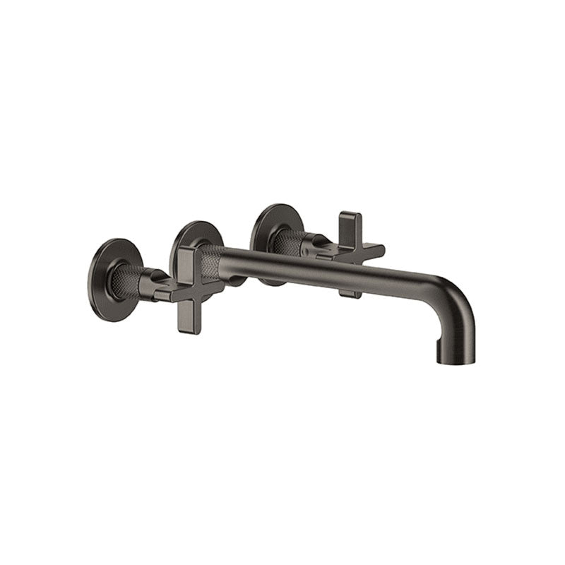 Gessi Inciso Wall Mounted Three-Hole Basin With Spout Without Waste - Aged Bronze