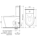Caroma Care 660 Ambulant Cleanflush Easy Height Suite with Single Flap Seat