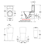  Villeroy & Boch O.novo 2.0 DirectFlush BTW Toilet S Trap - Bottom Entry - CeramicPlus -  Specification