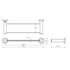 Bathe Bathroom Butler 4600 Premium Series Glass Shelf - 330mm - Specs