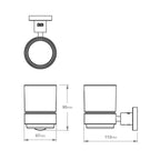 Bathe Bathroom Butler 4600 Premium Series Glass Tumbler and Holder - Spec