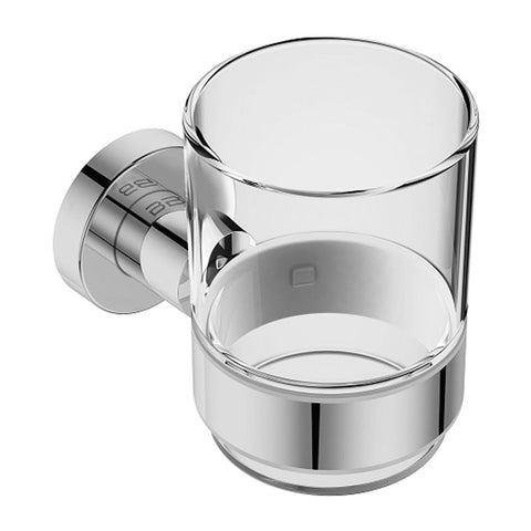 Bathe Bathroom Butler 4600 Premium Series Glass Tumbler and Holder - Polished Stainless Steel