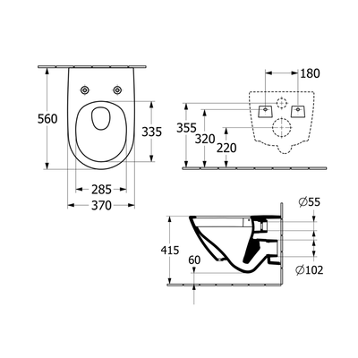 Villeroy & Boch Subway 3.0 Twistflush Wall Hung Toilet & Seat - 4670T001S4B