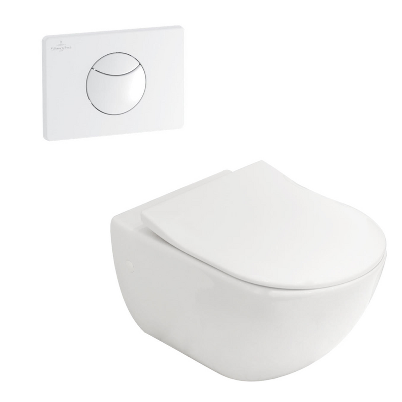 Villeroy & Boch Subway 3.0 Wall Hung Ceramic Plus Toilet incl/Slim Seat & VB Cistern Package