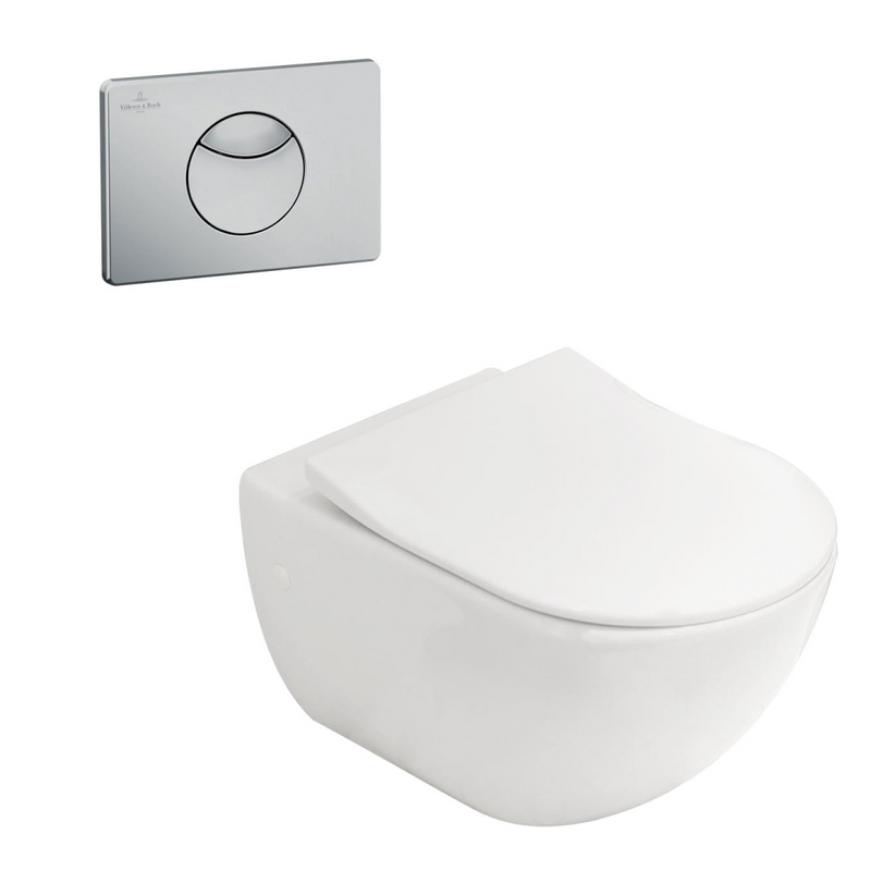 Villeroy & Boch Subway 3.0 Wall Hung Toilet incl/Slim Seat & VB Cistern Package