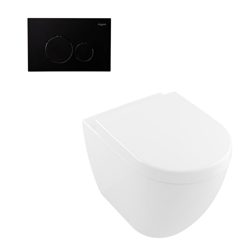 Villeroy & Boch Subway 3.0 Wall Faced Twistflush Argent Plate Toilet Package