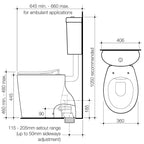 Caroma Care 610 Cleanflush Connector Suite with Caravelle Single Flap Seat specifications