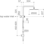 Caroma Elvire Rail Shower with Overhead 300mm specifications