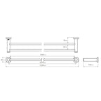 Bathe Bathroom Butler 4600 Premium Series Double Towel Rail - 1100mm - Specs