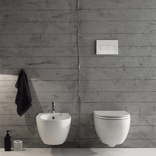 Globo 4All Compact SENZABRIDA® Wall Hung Pan & Soft Close Seat - Gloss White - 4ALLCOWHW