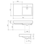 Caroma Liano Nexus 750 Wall Basin Specifications