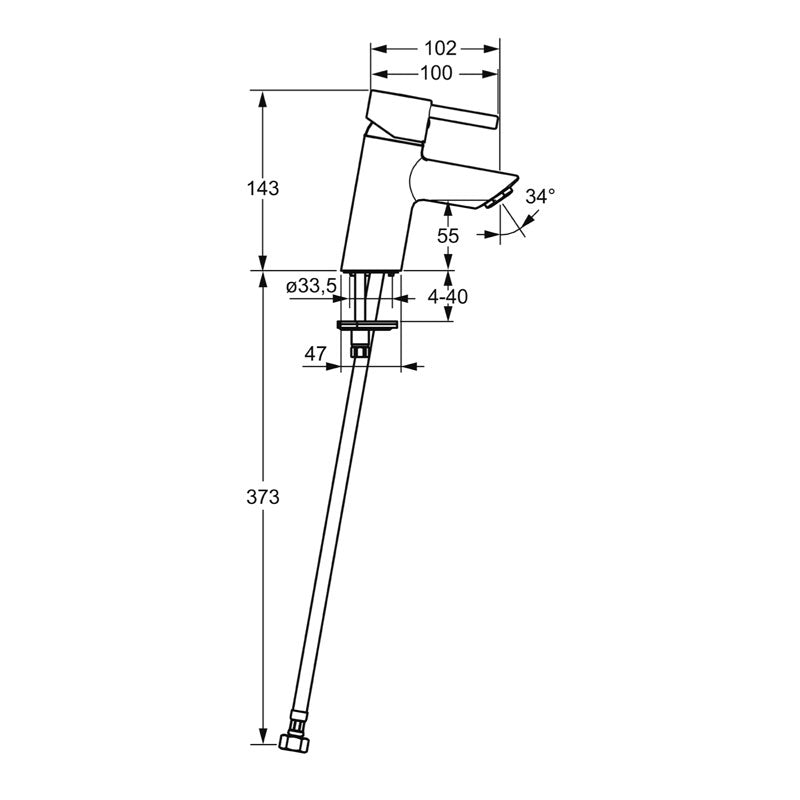 Hansa Vantis Pin Basin Mixer Specification