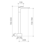Caroma Urbane II Freestanding Bath Filler - Matte Black specifications