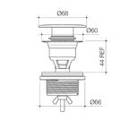 Caroma Urbane II Basin Dome Pop-Up Plug & Waste - Chrome - 687330C