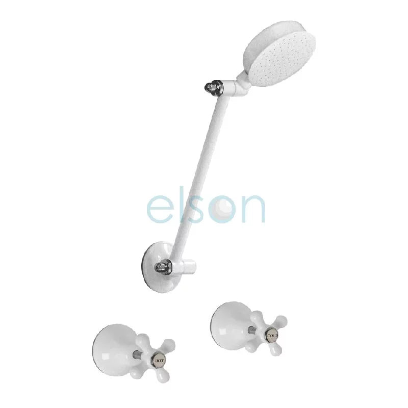 Elson Esperance Shower Set - White and Chrome